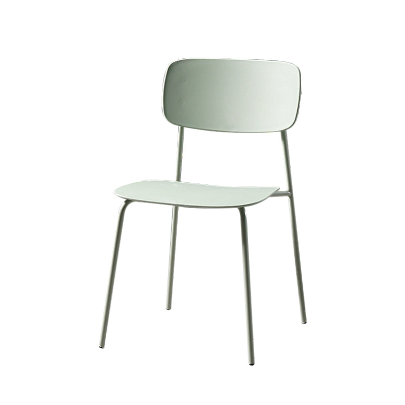 Contemporary Style Dining Chair Dining Armless Stackable Side Chair with Metal Legs Light Green 1 Piece Clearhalo ' kitchen&dining_furn' 'Dining Chairs' 'Dining Tables & Seating' 'dining_chair' 'furn' 'furn_dining_chair' 'Furniture' 'furniture_dining_chair' 'Kitchen & Dining Furniture' 'kitchen' 4523646