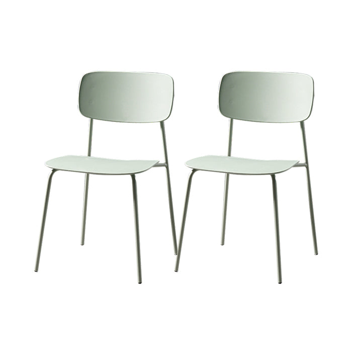 Contemporary Style Dining Chair Dining Armless Stackable Side Chair with Metal Legs Light Green 2 Piece Set Clearhalo ' kitchen&dining_furn' 'Dining Chairs' 'Dining Tables & Seating' 'dining_chair' 'furn' 'furn_dining_chair' 'Furniture' 'furniture_dining_chair' 'Kitchen & Dining Furniture' 'kitchen' 4523648