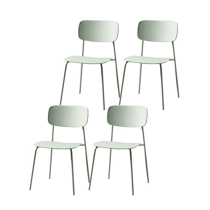 Contemporary Style Dining Chair Dining Armless Stackable Side Chair with Metal Legs Light Green 4 Piece Set Clearhalo ' kitchen&dining_furn' 'Dining Chairs' 'Dining Tables & Seating' 'dining_chair' 'furn' 'furn_dining_chair' 'Furniture' 'furniture_dining_chair' 'Kitchen & Dining Furniture' 'kitchen' 4523650