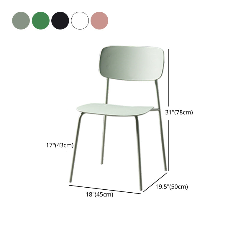 Contemporary Style Dining Chair Dining Armless Stackable Side Chair with Metal Legs Clearhalo ' kitchen&dining_furn' 'Dining Chairs' 'Dining Tables & Seating' 'dining_chair' 'furn' 'furn_dining_chair' 'Furniture' 'furniture_dining_chair' 'Kitchen & Dining Furniture' 'kitchen' 4523651