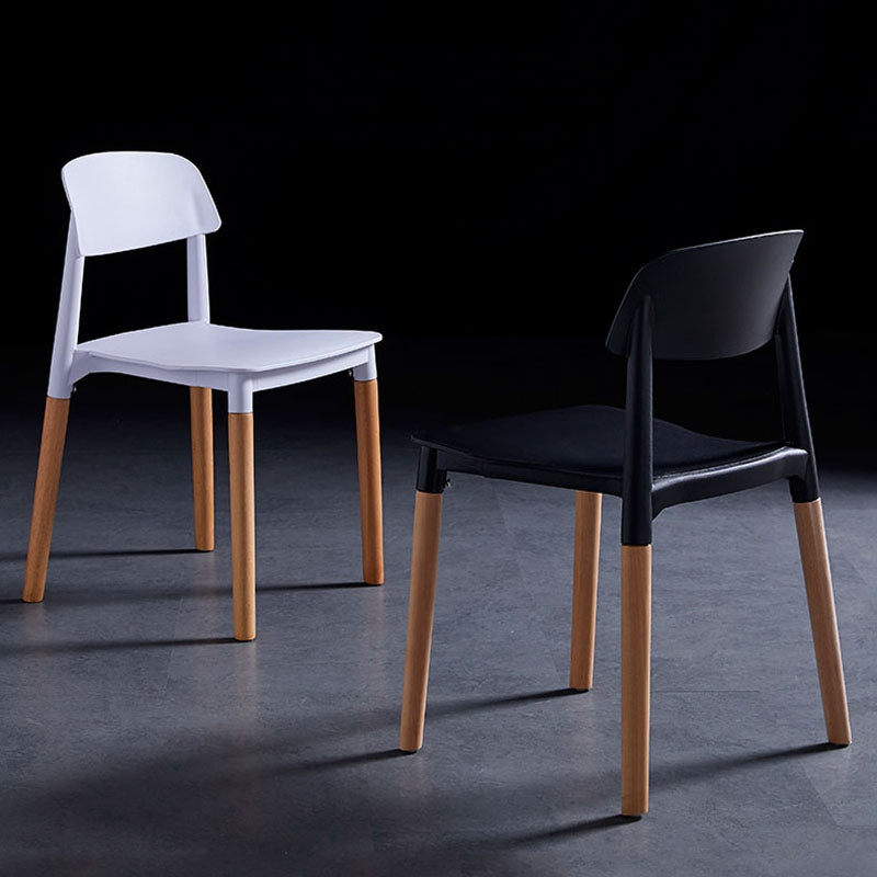 Scandinavian Design Open Back Dining Side Chairs Plastic Dining Armless Chair Clearhalo ' kitchen&dining_furn' 'Dining Chairs' 'Dining Tables & Seating' 'dining_chair' 'furn' 'furn_dining_chair' 'Furniture' 'furniture_dining_chair' 'Kitchen & Dining Furniture' 'kitchen' 4523652