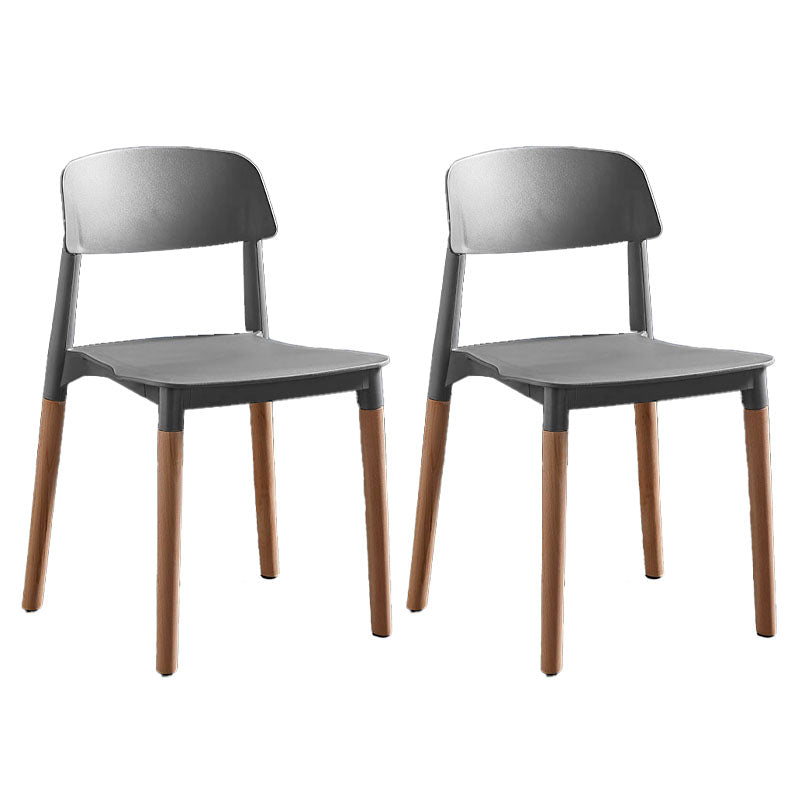 Scandinavian Design Open Back Dining Side Chairs Plastic Dining Armless Chair Grey 2 Piece Set Clearhalo ' kitchen&dining_furn' 'Dining Chairs' 'Dining Tables & Seating' 'dining_chair' 'furn' 'furn_dining_chair' 'Furniture' 'furniture_dining_chair' 'Kitchen & Dining Furniture' 'kitchen' 4523653