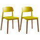 Scandinavian Design Open Back Dining Side Chairs Plastic Dining Armless Chair Yellow 2 Piece Set Clearhalo ' kitchen&dining_furn' 'Dining Chairs' 'Dining Tables & Seating' 'dining_chair' 'furn' 'furn_dining_chair' 'Furniture' 'furniture_dining_chair' 'Kitchen & Dining Furniture' 'kitchen' 4523655