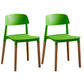 Scandinavian Design Open Back Dining Side Chairs Plastic Dining Armless Chair Green 2 Piece Set Clearhalo ' kitchen&dining_furn' 'Dining Chairs' 'Dining Tables & Seating' 'dining_chair' 'furn' 'furn_dining_chair' 'Furniture' 'furniture_dining_chair' 'Kitchen & Dining Furniture' 'kitchen' 4523657