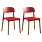 Scandinavian Design Open Back Dining Side Chairs Plastic Dining Armless Chair Red 2 Piece Set Clearhalo ' kitchen&dining_furn' 'Dining Chairs' 'Dining Tables & Seating' 'dining_chair' 'furn' 'furn_dining_chair' 'Furniture' 'furniture_dining_chair' 'Kitchen & Dining Furniture' 'kitchen' 4523658