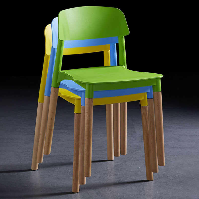 Scandinavian Design Open Back Dining Side Chairs Plastic Dining Armless Chair Clearhalo ' kitchen&dining_furn' 'Dining Chairs' 'Dining Tables & Seating' 'dining_chair' 'furn' 'furn_dining_chair' 'Furniture' 'furniture_dining_chair' 'Kitchen & Dining Furniture' 'kitchen' 4523659