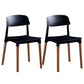 Scandinavian Design Open Back Dining Side Chairs Plastic Dining Armless Chair Black 2 Piece Set Clearhalo ' kitchen&dining_furn' 'Dining Chairs' 'Dining Tables & Seating' 'dining_chair' 'furn' 'furn_dining_chair' 'Furniture' 'furniture_dining_chair' 'Kitchen & Dining Furniture' 'kitchen' 4523660