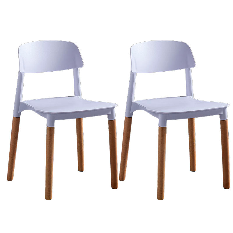 Scandinavian Design Open Back Dining Side Chairs Plastic Dining Armless Chair White 2 Piece Set Clearhalo ' kitchen&dining_furn' 'Dining Chairs' 'Dining Tables & Seating' 'dining_chair' 'furn' 'furn_dining_chair' 'Furniture' 'furniture_dining_chair' 'Kitchen & Dining Furniture' 'kitchen' 4523662