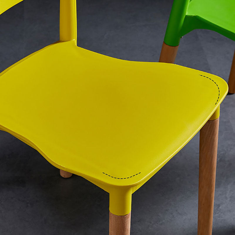 Scandinavian Design Open Back Dining Side Chairs Plastic Dining Armless Chair Clearhalo ' kitchen&dining_furn' 'Dining Chairs' 'Dining Tables & Seating' 'dining_chair' 'furn' 'furn_dining_chair' 'Furniture' 'furniture_dining_chair' 'Kitchen & Dining Furniture' 'kitchen' 4523663