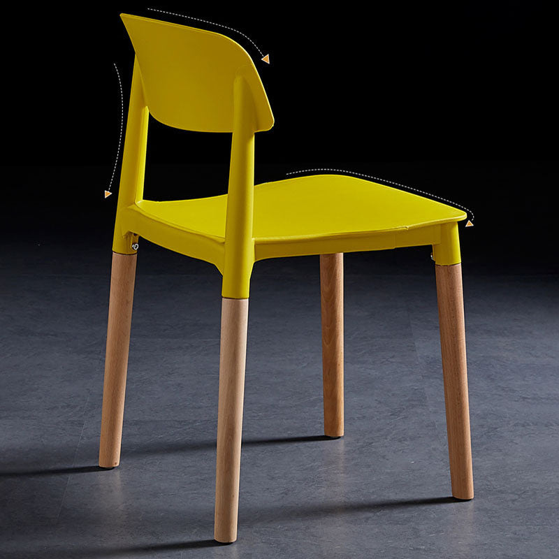 Scandinavian Design Open Back Dining Side Chairs Plastic Dining Armless Chair Clearhalo ' kitchen&dining_furn' 'Dining Chairs' 'Dining Tables & Seating' 'dining_chair' 'furn' 'furn_dining_chair' 'Furniture' 'furniture_dining_chair' 'Kitchen & Dining Furniture' 'kitchen' 4523669