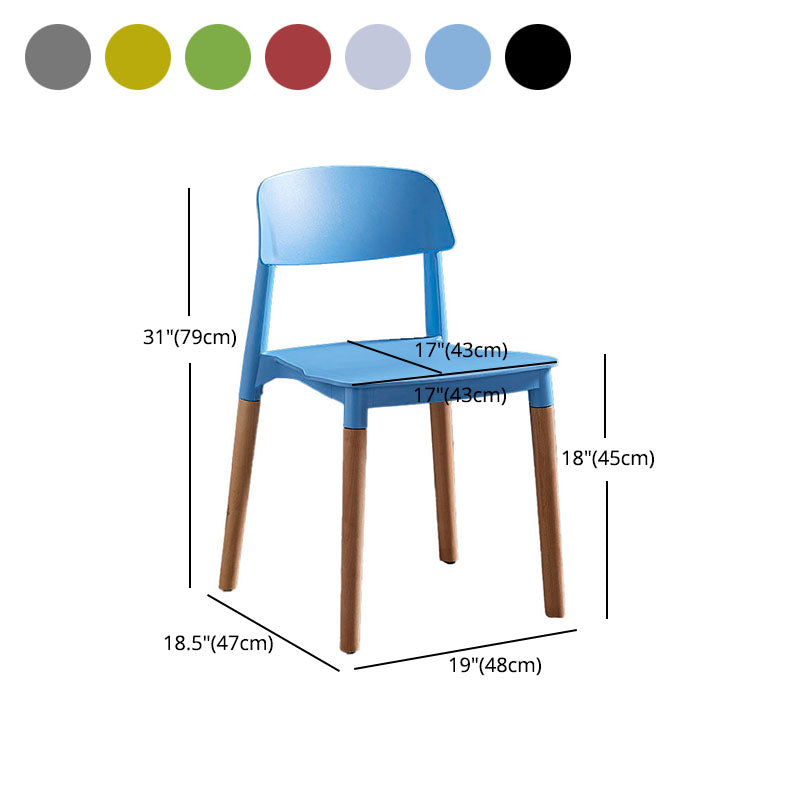 Scandinavian Design Open Back Dining Side Chairs Plastic Dining Armless Chair Clearhalo ' kitchen&dining_furn' 'Dining Chairs' 'Dining Tables & Seating' 'dining_chair' 'furn' 'furn_dining_chair' 'Furniture' 'furniture_dining_chair' 'Kitchen & Dining Furniture' 'kitchen' 4523671