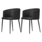 Modern Home Solid Back Arm Chair Upholstered Matte Finish Dining Chair Black 2 Piece Set Clearhalo ' kitchen&dining_furn' 'Dining Chairs' 'Dining Tables & Seating' 'dining_chair' 'furn' 'furn_dining_chair' 'Furniture' 'furniture_dining_chair' 'Kitchen & Dining Furniture' 'kitchen' 4523673