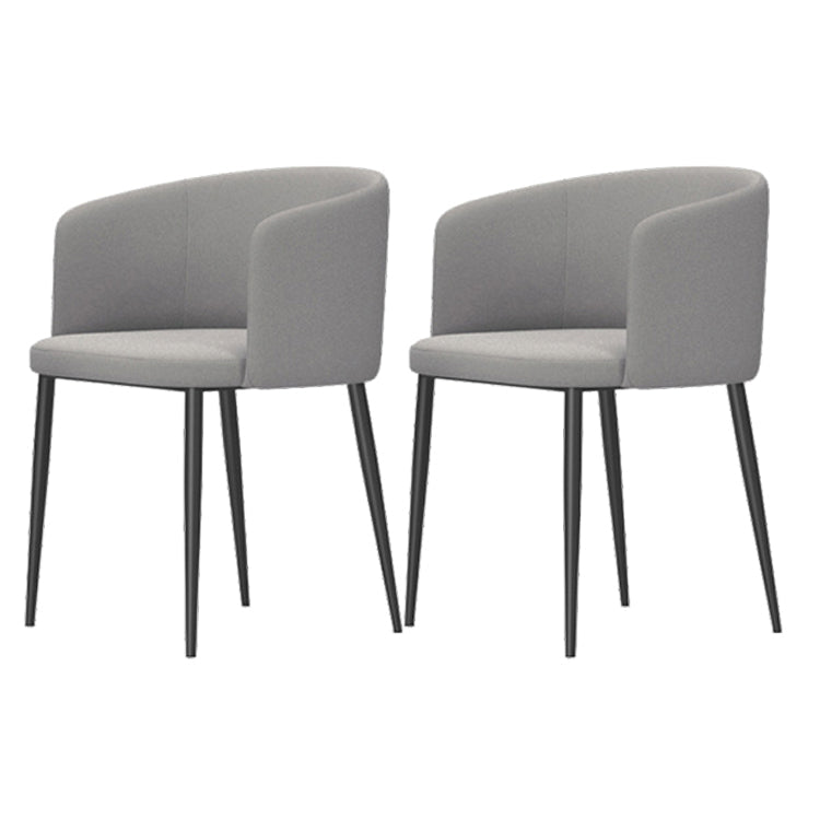 Modern Home Solid Back Arm Chair Upholstered Matte Finish Dining Chair Grey 2 Piece Set Clearhalo ' kitchen&dining_furn' 'Dining Chairs' 'Dining Tables & Seating' 'dining_chair' 'furn' 'furn_dining_chair' 'Furniture' 'furniture_dining_chair' 'Kitchen & Dining Furniture' 'kitchen' 4523677