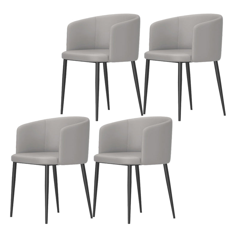 Modern Home Solid Back Arm Chair Upholstered Matte Finish Dining Chair Light Gray 4 Piece Set Clearhalo ' kitchen&dining_furn' 'Dining Chairs' 'Dining Tables & Seating' 'dining_chair' 'furn' 'furn_dining_chair' 'Furniture' 'furniture_dining_chair' 'Kitchen & Dining Furniture' 'kitchen' 4523686