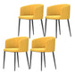 Modern Home Solid Back Arm Chair Upholstered Matte Finish Dining Chair Yellow 4 Piece Set Clearhalo ' kitchen&dining_furn' 'Dining Chairs' 'Dining Tables & Seating' 'dining_chair' 'furn' 'furn_dining_chair' 'Furniture' 'furniture_dining_chair' 'Kitchen & Dining Furniture' 'kitchen' 4523691