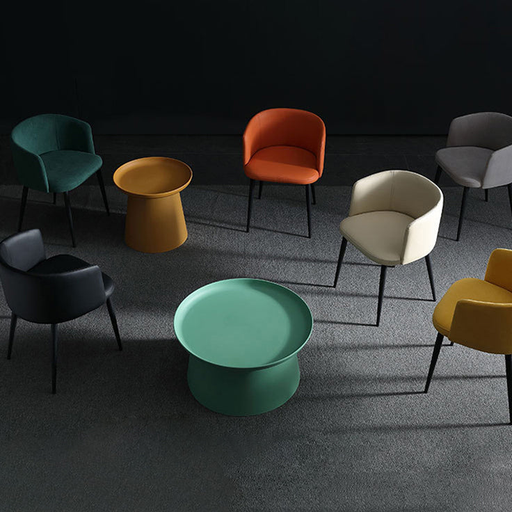 Modern Home Solid Back Arm Chair Upholstered Matte Finish Dining Chair Clearhalo ' kitchen&dining_furn' 'Dining Chairs' 'Dining Tables & Seating' 'dining_chair' 'furn' 'furn_dining_chair' 'Furniture' 'furniture_dining_chair' 'Kitchen & Dining Furniture' 'kitchen' 4523692