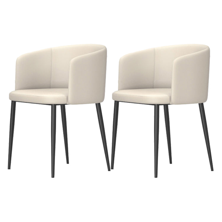 Modern Home Solid Back Arm Chair Upholstered Matte Finish Dining Chair Beige 2 Piece Set Clearhalo ' kitchen&dining_furn' 'Dining Chairs' 'Dining Tables & Seating' 'dining_chair' 'furn' 'furn_dining_chair' 'Furniture' 'furniture_dining_chair' 'Kitchen & Dining Furniture' 'kitchen' 4523695