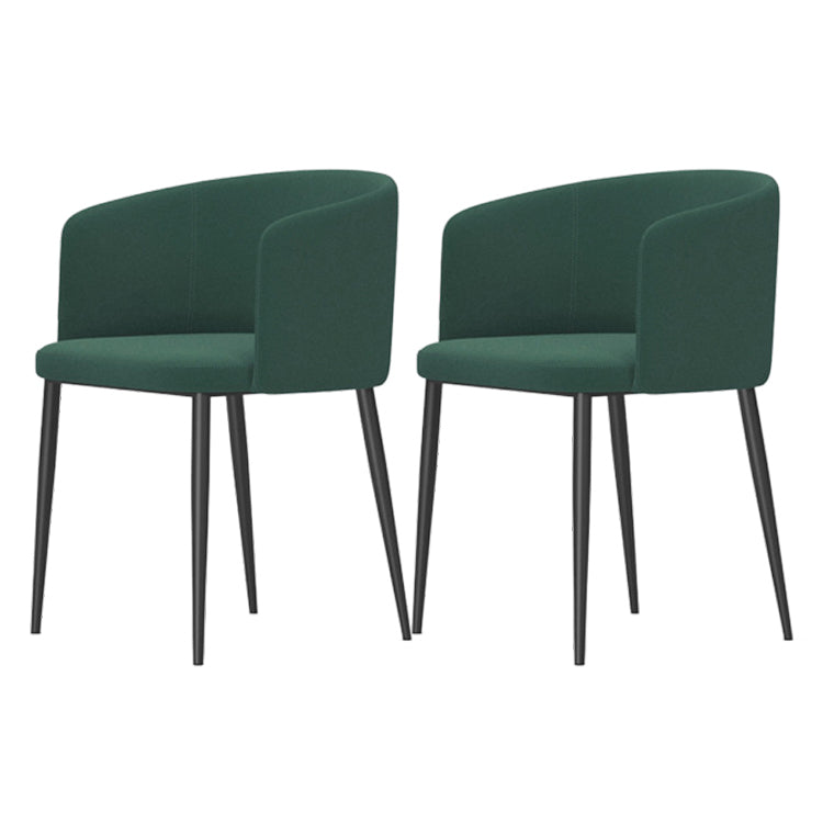 Modern Home Solid Back Arm Chair Upholstered Matte Finish Dining Chair Blackish Green 2 Piece Set Clearhalo ' kitchen&dining_furn' 'Dining Chairs' 'Dining Tables & Seating' 'dining_chair' 'furn' 'furn_dining_chair' 'Furniture' 'furniture_dining_chair' 'Kitchen & Dining Furniture' 'kitchen' 4523701