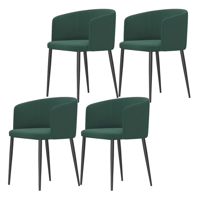 Modern Home Solid Back Arm Chair Upholstered Matte Finish Dining Chair Blackish Green 4 Piece Set Clearhalo ' kitchen&dining_furn' 'Dining Chairs' 'Dining Tables & Seating' 'dining_chair' 'furn' 'furn_dining_chair' 'Furniture' 'furniture_dining_chair' 'Kitchen & Dining Furniture' 'kitchen' 4523702