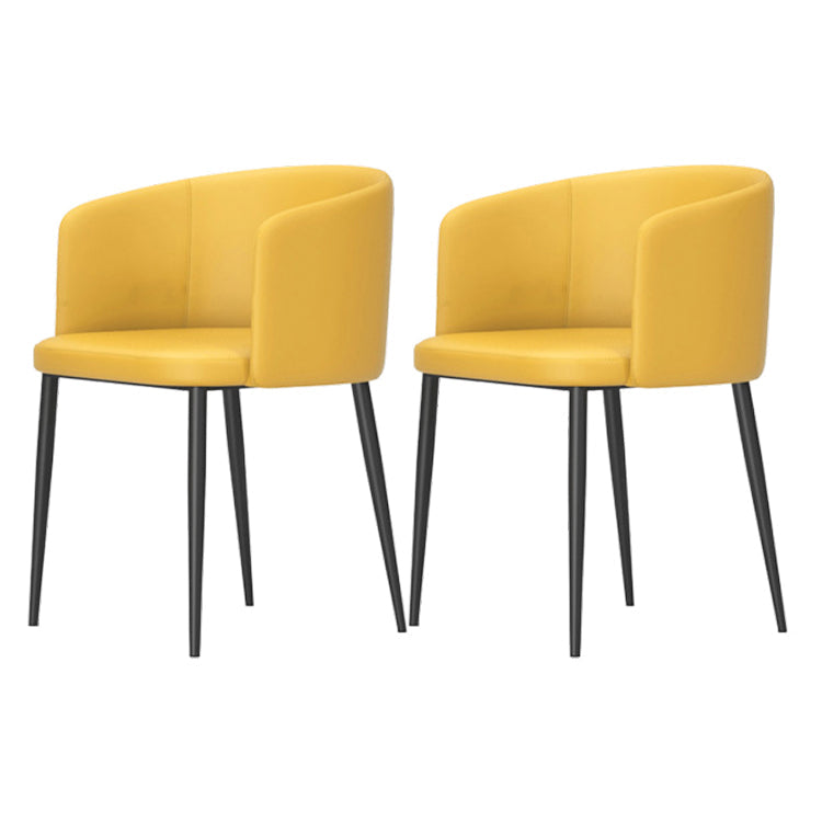 Modern Home Solid Back Arm Chair Upholstered Matte Finish Dining Chair Golden 2 Piece Set Clearhalo ' kitchen&dining_furn' 'Dining Chairs' 'Dining Tables & Seating' 'dining_chair' 'furn' 'furn_dining_chair' 'Furniture' 'furniture_dining_chair' 'Kitchen & Dining Furniture' 'kitchen' 4523703