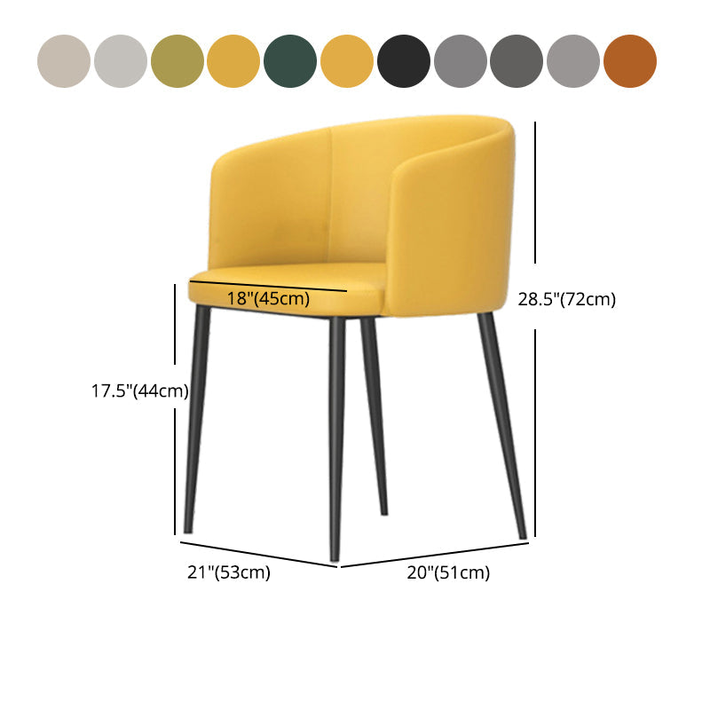 Modern Home Solid Back Arm Chair Upholstered Matte Finish Dining Chair Clearhalo ' kitchen&dining_furn' 'Dining Chairs' 'Dining Tables & Seating' 'dining_chair' 'furn' 'furn_dining_chair' 'Furniture' 'furniture_dining_chair' 'Kitchen & Dining Furniture' 'kitchen' 4523705