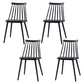 Scandinavian Plastic Kitchen Room Chair Slat Back Side Chair Black Set of 4 Clearhalo ' kitchen&dining_furn' 'Dining Chairs' 'Dining Tables & Seating' 'dining_chair' 'Furniture' 'furniture_dining_chair' 'Kitchen & Dining Furniture' 'kitchen' 4523711