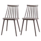Scandinavian Plastic Kitchen Room Chair Slat Back Side Chair Grey Set of 2 Clearhalo ' kitchen&dining_furn' 'Dining Chairs' 'Dining Tables & Seating' 'dining_chair' 'Furniture' 'furniture_dining_chair' 'Kitchen & Dining Furniture' 'kitchen' 4523714
