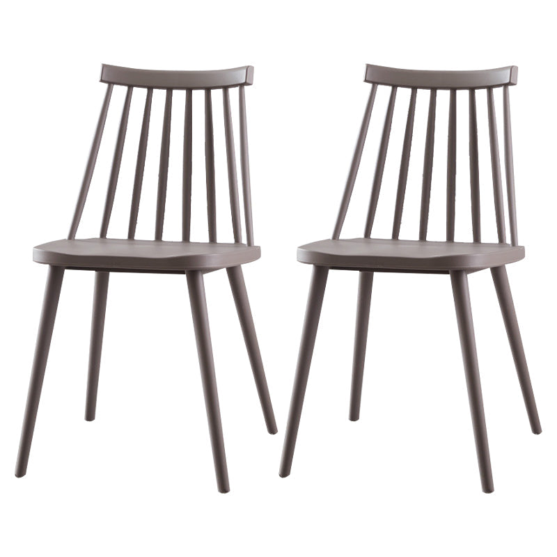 Scandinavian Plastic Kitchen Room Chair Slat Back Side Chair Grey Set of 2 Clearhalo ' kitchen&dining_furn' 'Dining Chairs' 'Dining Tables & Seating' 'dining_chair' 'Furniture' 'furniture_dining_chair' 'Kitchen & Dining Furniture' 'kitchen' 4523714