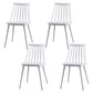 Scandinavian Plastic Kitchen Room Chair Slat Back Side Chair White Set of 4 Clearhalo ' kitchen&dining_furn' 'Dining Chairs' 'Dining Tables & Seating' 'dining_chair' 'Furniture' 'furniture_dining_chair' 'Kitchen & Dining Furniture' 'kitchen' 4523723