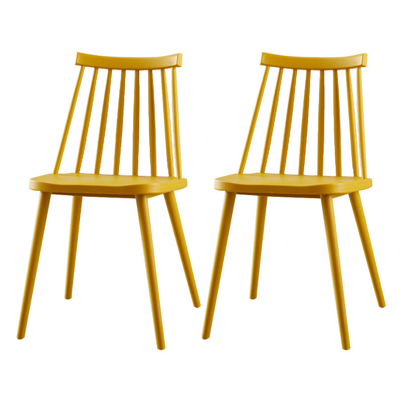 Scandinavian Plastic Kitchen Room Chair Slat Back Side Chair Ginger Set of 2 Clearhalo ' kitchen&dining_furn' 'Dining Chairs' 'Dining Tables & Seating' 'dining_chair' 'Furniture' 'furniture_dining_chair' 'Kitchen & Dining Furniture' 'kitchen' 4523729