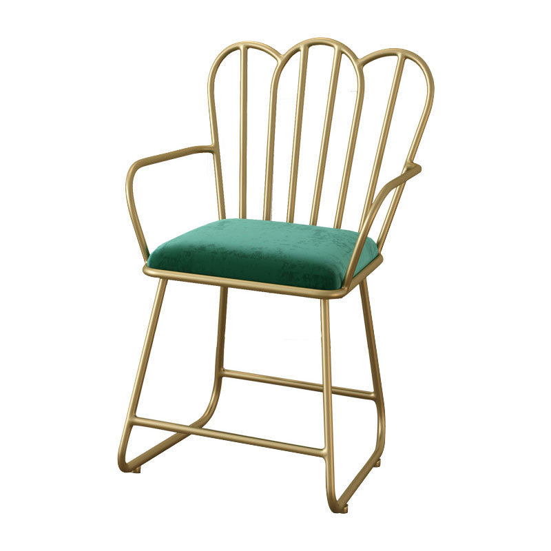 Glam Velvet Dining Room Chair Metal Dining Side Arm Chair for Restaurant Use Blackish Green 1 Piece Clearhalo ' kitchen&dining_furn' 'Dining Chairs' 'Dining Tables & Seating' 'dining_chair' 'furn' 'furn_dining_chair' 'Furniture' 'furniture_dining_chair' 'Kitchen & Dining Furniture' 'kitchen' 4523736