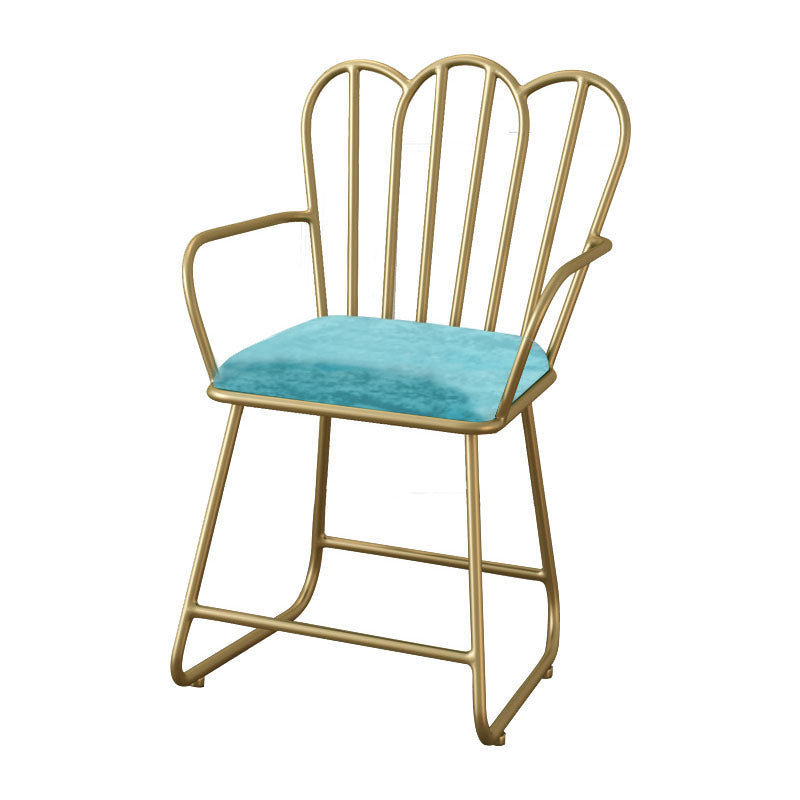 Glam Velvet Dining Room Chair Metal Dining Side Arm Chair for Restaurant Use Sky Blue 1 Piece Clearhalo ' kitchen&dining_furn' 'Dining Chairs' 'Dining Tables & Seating' 'dining_chair' 'furn' 'furn_dining_chair' 'Furniture' 'furniture_dining_chair' 'Kitchen & Dining Furniture' 'kitchen' 4523741