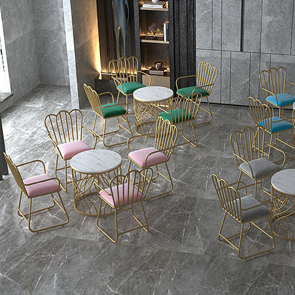 Glam Velvet Dining Room Chair Metal Dining Side Arm Chair for Restaurant Use Clearhalo ' kitchen&dining_furn' 'Dining Chairs' 'Dining Tables & Seating' 'dining_chair' 'furn' 'furn_dining_chair' 'Furniture' 'furniture_dining_chair' 'Kitchen & Dining Furniture' 'kitchen' 4523742