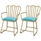 Glam Velvet Dining Room Chair Metal Dining Side Arm Chair for Restaurant Use Sky Blue 2 Piece Set Clearhalo ' kitchen&dining_furn' 'Dining Chairs' 'Dining Tables & Seating' 'dining_chair' 'furn' 'furn_dining_chair' 'Furniture' 'furniture_dining_chair' 'Kitchen & Dining Furniture' 'kitchen' 4523744