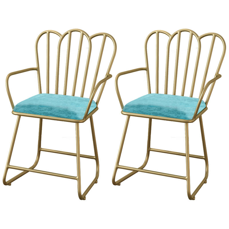 Glam Velvet Dining Room Chair Metal Dining Side Arm Chair for Restaurant Use Sky Blue 2 Piece Set Clearhalo ' kitchen&dining_furn' 'Dining Chairs' 'Dining Tables & Seating' 'dining_chair' 'furn' 'furn_dining_chair' 'Furniture' 'furniture_dining_chair' 'Kitchen & Dining Furniture' 'kitchen' 4523744