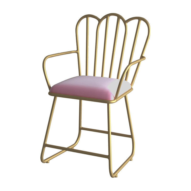 Glam Velvet Dining Room Chair Metal Dining Side Arm Chair for Restaurant Use Pink 1 Piece Clearhalo ' kitchen&dining_furn' 'Dining Chairs' 'Dining Tables & Seating' 'dining_chair' 'furn' 'furn_dining_chair' 'Furniture' 'furniture_dining_chair' 'Kitchen & Dining Furniture' 'kitchen' 4523747