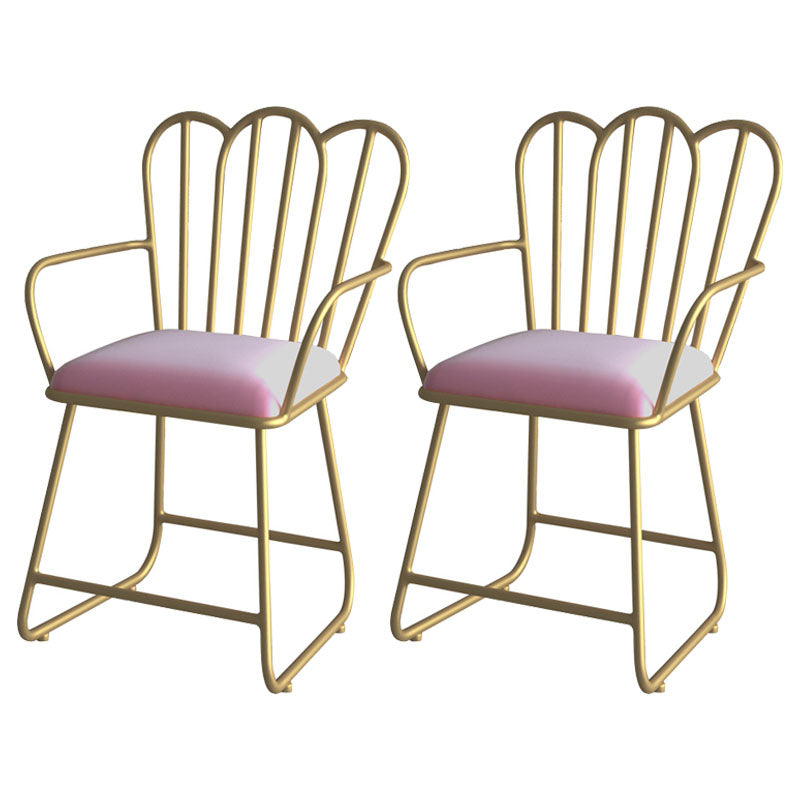 Glam Velvet Dining Room Chair Metal Dining Side Arm Chair for Restaurant Use Pink 2 Piece Set Clearhalo ' kitchen&dining_furn' 'Dining Chairs' 'Dining Tables & Seating' 'dining_chair' 'furn' 'furn_dining_chair' 'Furniture' 'furniture_dining_chair' 'Kitchen & Dining Furniture' 'kitchen' 4523749