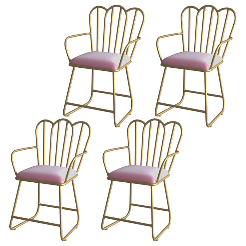 Glam Velvet Dining Room Chair Metal Dining Side Arm Chair for Restaurant Use Pink 4 Piece Set Clearhalo ' kitchen&dining_furn' 'Dining Chairs' 'Dining Tables & Seating' 'dining_chair' 'furn' 'furn_dining_chair' 'Furniture' 'furniture_dining_chair' 'Kitchen & Dining Furniture' 'kitchen' 4523751