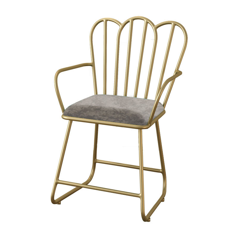 Glam Velvet Dining Room Chair Metal Dining Side Arm Chair for Restaurant Use Grey 1 Piece Clearhalo ' kitchen&dining_furn' 'Dining Chairs' 'Dining Tables & Seating' 'dining_chair' 'furn' 'furn_dining_chair' 'Furniture' 'furniture_dining_chair' 'Kitchen & Dining Furniture' 'kitchen' 4523753