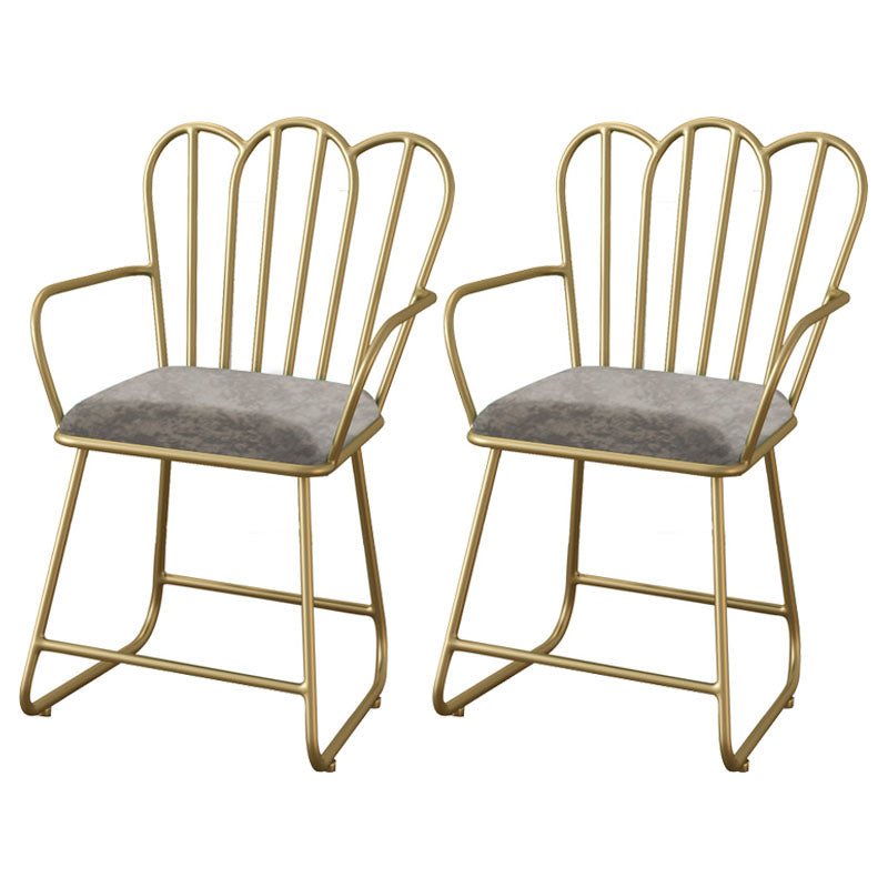 Glam Velvet Dining Room Chair Metal Dining Side Arm Chair for Restaurant Use Grey 2 Piece Set Clearhalo ' kitchen&dining_furn' 'Dining Chairs' 'Dining Tables & Seating' 'dining_chair' 'furn' 'furn_dining_chair' 'Furniture' 'furniture_dining_chair' 'Kitchen & Dining Furniture' 'kitchen' 4523755