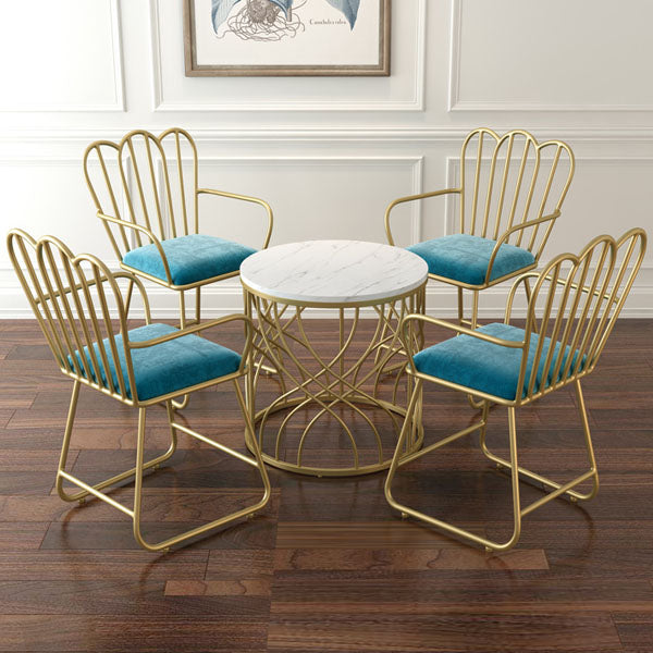 Glam Velvet Dining Room Chair Metal Dining Side Arm Chair for Restaurant Use Clearhalo ' kitchen&dining_furn' 'Dining Chairs' 'Dining Tables & Seating' 'dining_chair' 'furn' 'furn_dining_chair' 'Furniture' 'furniture_dining_chair' 'Kitchen & Dining Furniture' 'kitchen' 4523756