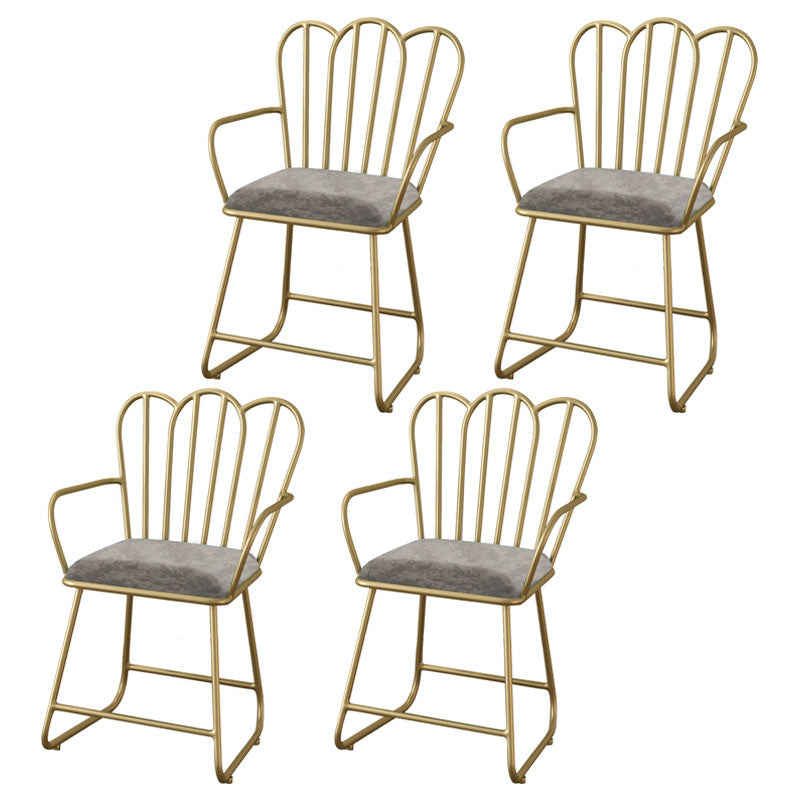 Glam Velvet Dining Room Chair Metal Dining Side Arm Chair for Restaurant Use Grey 4 Piece Set Clearhalo ' kitchen&dining_furn' 'Dining Chairs' 'Dining Tables & Seating' 'dining_chair' 'furn' 'furn_dining_chair' 'Furniture' 'furniture_dining_chair' 'Kitchen & Dining Furniture' 'kitchen' 4523757