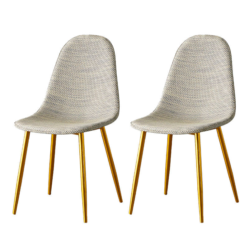 Scandinavian Design Plastic Dining Armless Chairs Solid Back Armless Side Chair White 2 Piece Set Brass Gold Clearhalo ' kitchen&dining_furn' 'Dining Chairs' 'Dining Tables & Seating' 'dining_chair' 'furn' 'furn_dining_chair' 'Furniture' 'furniture_dining_chair' 'Kitchen & Dining Furniture' 'kitchen' 4523760