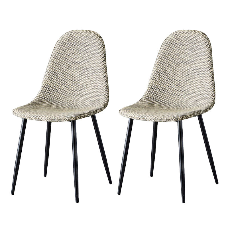 Scandinavian Design Plastic Dining Armless Chairs Solid Back Armless Side Chair White 2 Piece Set Black Clearhalo ' kitchen&dining_furn' 'Dining Chairs' 'Dining Tables & Seating' 'dining_chair' 'furn' 'furn_dining_chair' 'Furniture' 'furniture_dining_chair' 'Kitchen & Dining Furniture' 'kitchen' 4523765