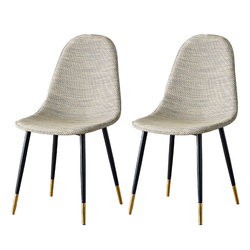 Scandinavian Design Plastic Dining Armless Chairs Solid Back Armless Side Chair White 2 Piece Set Black Gold Clearhalo ' kitchen&dining_furn' 'Dining Chairs' 'Dining Tables & Seating' 'dining_chair' 'furn' 'furn_dining_chair' 'Furniture' 'furniture_dining_chair' 'Kitchen & Dining Furniture' 'kitchen' 4523767