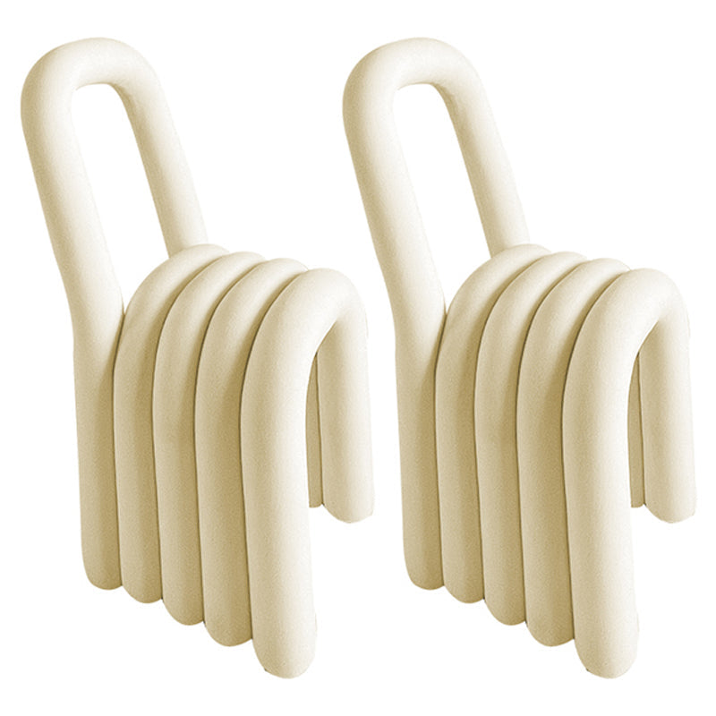 Contemporary Velvet Dining Room Chair Armless Metal Side Chair for Home Use Beige 2 Piece Set Clearhalo ' kitchen&dining_furn' 'Dining Chairs' 'Dining Tables & Seating' 'dining_chair' 'furn' 'furn_dining_chair' 'Furniture' 'furniture_dining_chair' 'Kitchen & Dining Furniture' 'kitchen' 4523790