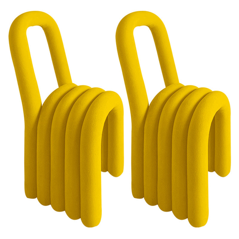 Contemporary Velvet Dining Room Chair Armless Metal Side Chair for Home Use Yellow 2 Piece Set Clearhalo ' kitchen&dining_furn' 'Dining Chairs' 'Dining Tables & Seating' 'dining_chair' 'furn' 'furn_dining_chair' 'Furniture' 'furniture_dining_chair' 'Kitchen & Dining Furniture' 'kitchen' 4523800