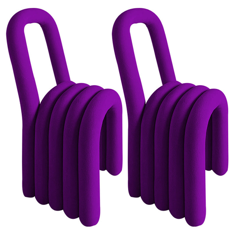 Contemporary Velvet Dining Room Chair Armless Metal Side Chair for Home Use Purple 2 Piece Set Clearhalo ' kitchen&dining_furn' 'Dining Chairs' 'Dining Tables & Seating' 'dining_chair' 'furn' 'furn_dining_chair' 'Furniture' 'furniture_dining_chair' 'Kitchen & Dining Furniture' 'kitchen' 4523809