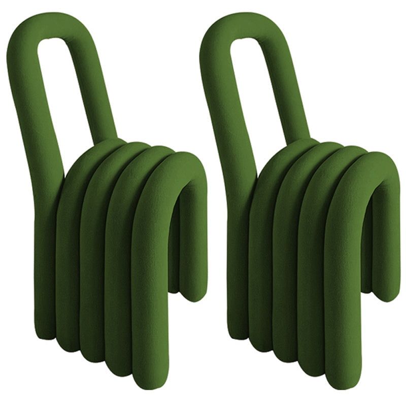 Contemporary Velvet Dining Room Chair Armless Metal Side Chair for Home Use Olive Green 2 Piece Set Clearhalo ' kitchen&dining_furn' 'Dining Chairs' 'Dining Tables & Seating' 'dining_chair' 'furn' 'furn_dining_chair' 'Furniture' 'furniture_dining_chair' 'Kitchen & Dining Furniture' 'kitchen' 4523815