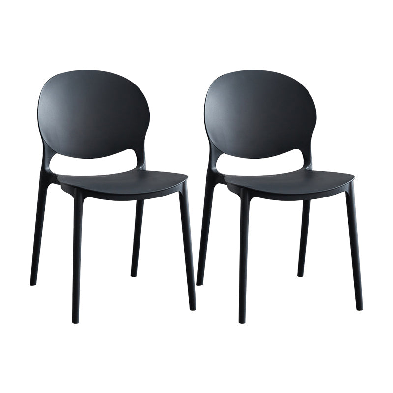 Plastic Scandinavian Indoor-Outdoor Chair Open Back Side Chair Black 2 Piece Set Clearhalo ' kitchen&dining_furn' 'Dining Chairs' 'Dining Tables & Seating' 'dining_chair' 'furn' 'furn_dining_chair' 'Furniture' 'furniture_dining_chair' 'Kitchen & Dining Furniture' 'kitchen' 4523820